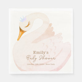 Servilleta De Papel Boho Elegant Princess Swan Chica Baby Shower