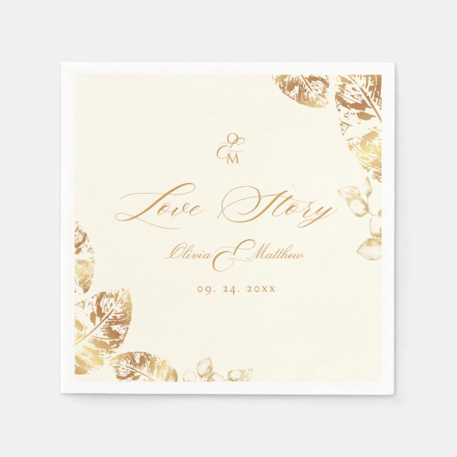 Servilleta De Papel Boho elegante | Boda Otoño (Anverso)