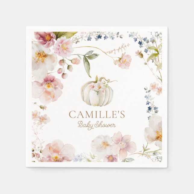 Servilleta De Papel Boho Fall Chica Baby Shower (Anverso)