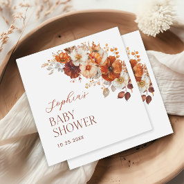Servilleta De Papel Boho Fall Floral Baby Shower
