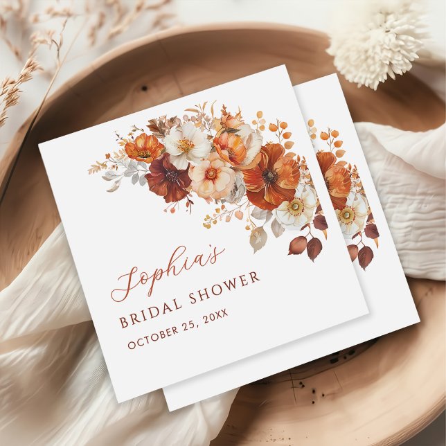 Servilleta De Papel Boho Fall Floral Bridal Shower (Subido por el creador)