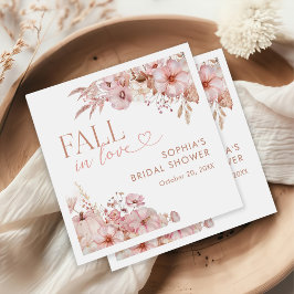 Servilleta De Papel Boho Fall Floral Pumpkin Bridal Shower