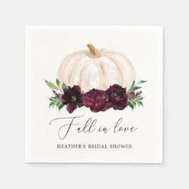 Servilleta De Papel Boho Fall In Love Floral Pumpkin Despedida de Solt