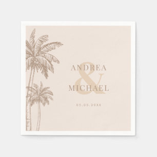 Servilleta De Papel Boho Fall Palm Trees Ampersand Beach Wedding