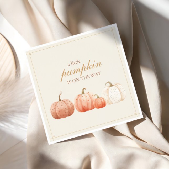 Servilleta De Papel Boho Fall Polka Dot Pumpkins Baby Shower (Subido por el creador)