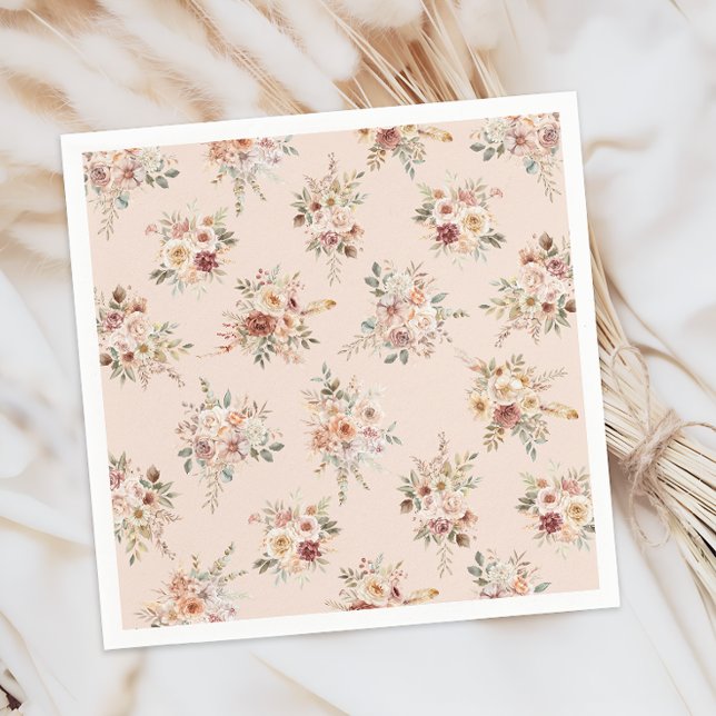 Servilleta De Papel Boho Floral Baby Shower Napkins (Subido por el creador)
