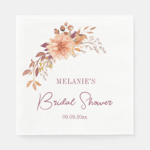Servilleta De Papel Boho Floral Bridal Shower Paper Napkin