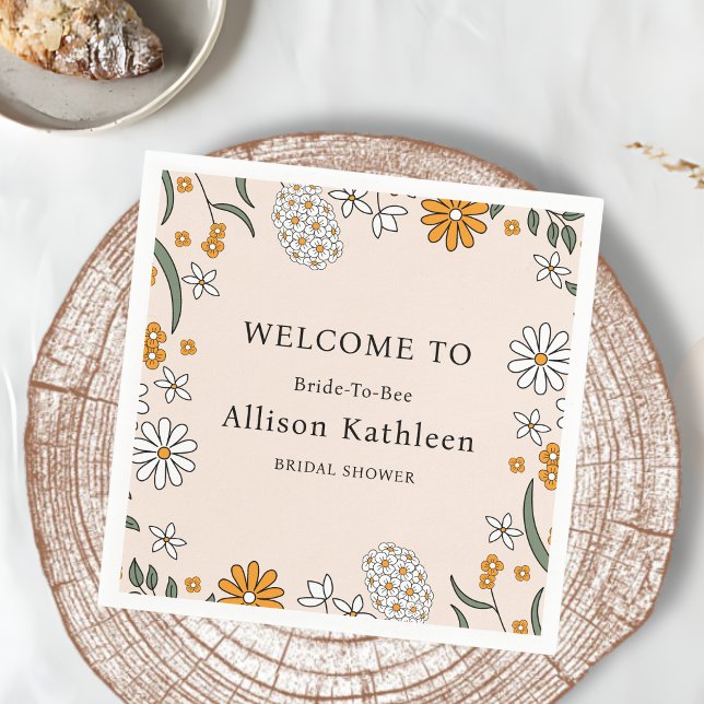 Servilleta De Papel Boho Floral Earth Tones Botánica Bridal Shower (Subido por el creador)