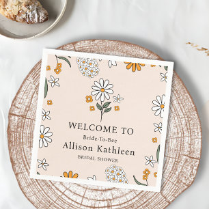 Servilleta De Papel Boho Floral Earth Tones Botánica Bridal Shower