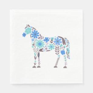 Servilleta De Papel Boho Floral Horse