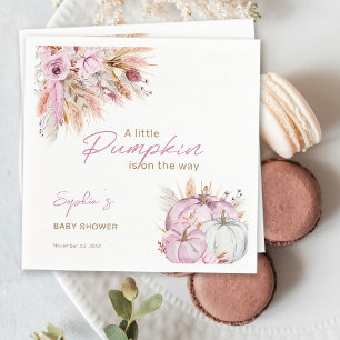 Servilleta De Papel Boho Floral Little Pink Pumpkins Baby Shower