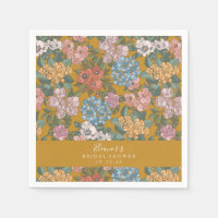 Boho Floral mostaza Personalizado amarillo ducha d