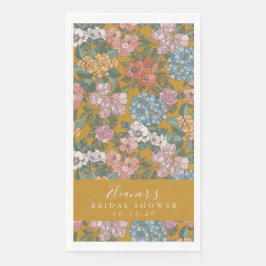 Servilleta De Papel Boho Floral mostaza Personalizado amarillo ducha d