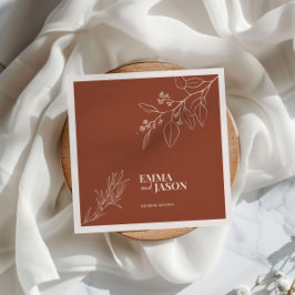 Servilleta De Papel Boho Floral Terracotta Boda Napkins