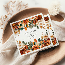 Servilleta De Papel Boho Floral Terracotta Watercolor Boda