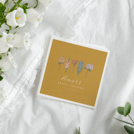Servilleta De Papel Boho Flores Vintage Amarillo Ducha de Novia Person