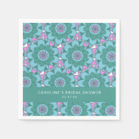 Boho Flower Groovy Green Bridal Shower Personaliza