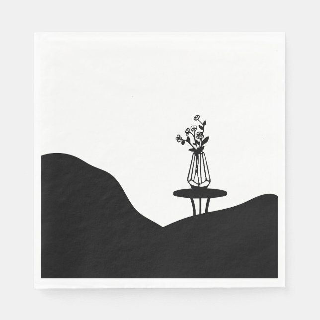 Servilleta De Papel Boho Flower pot on table (Anverso)