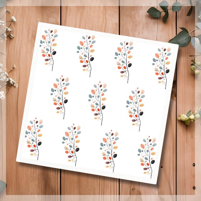 Servilleta De Papel Boho Folk Cae Acción de Gracias de La Hoja De Otoñ (Subido por el creador)