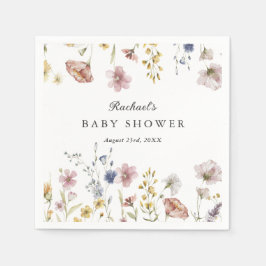 Servilleta De Papel Boho Fresh Wildflowers Baby Shower
