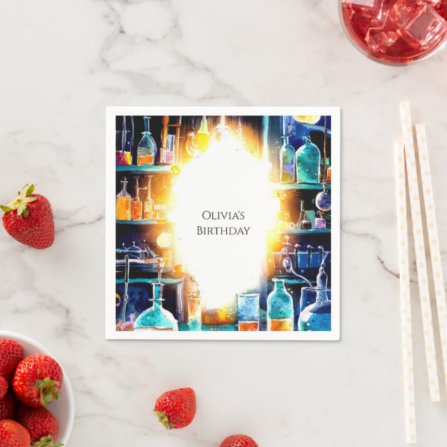 Servilleta De Papel Boho Fun Químico Científico Cumpleaños (In situ)