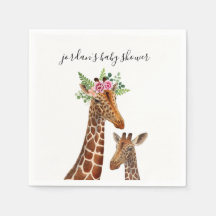 Boho Giraffe Mama + Baby Shower Napkins
