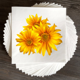 Servilleta De Papel Boho Girasol Elegante Floral Agradecimiento de Bod