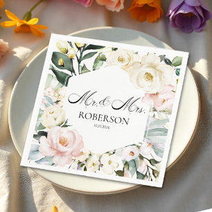 Servilleta De Papel Boho Greenery Boda del marco floral