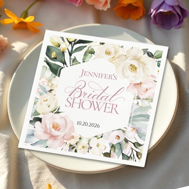 Servilleta De Papel Boho Greenery Boda del marco floral (Subido por el creador)