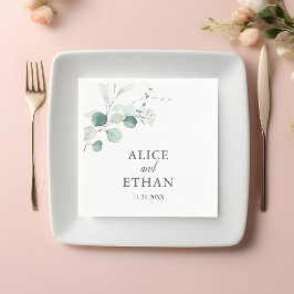 Servilleta De Papel Boho Greenery Eucalyptus Boda