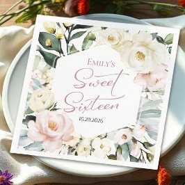 Servilleta De Papel Boho Greenery Marco Floral Dulce 16