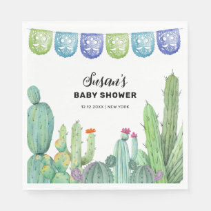Servilleta De Papel Boho Greenery Taco Fiesta Cactus Baby Shower