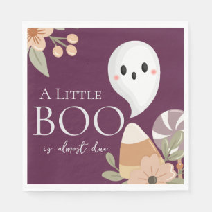 Servilleta De Papel Boho Halloween Baby Shower Little Boo Fantasma Cir