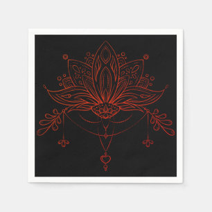 Servilleta De Papel Boho Henna Lotus Flower