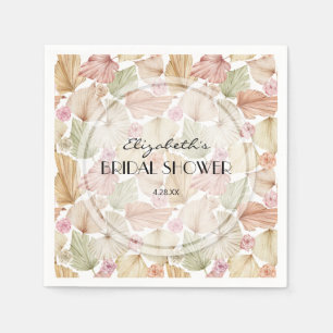 Servilleta De Papel Boho Hojas y Flores Secas Despedida de Soltera