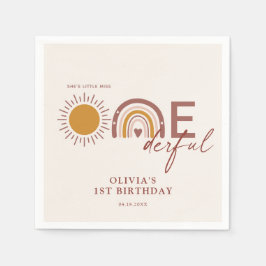 Servilleta De Papel Boho Little Miss Onederful cumpleaños primero
