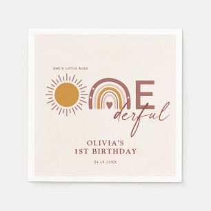 Servilleta De Papel Boho Little Miss Onederful cumpleaños primero