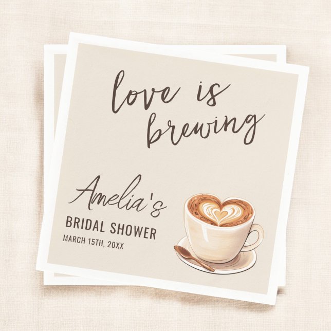Servilleta De Papel Boho Love está preparando café ducha de novia (Subido por el creador)