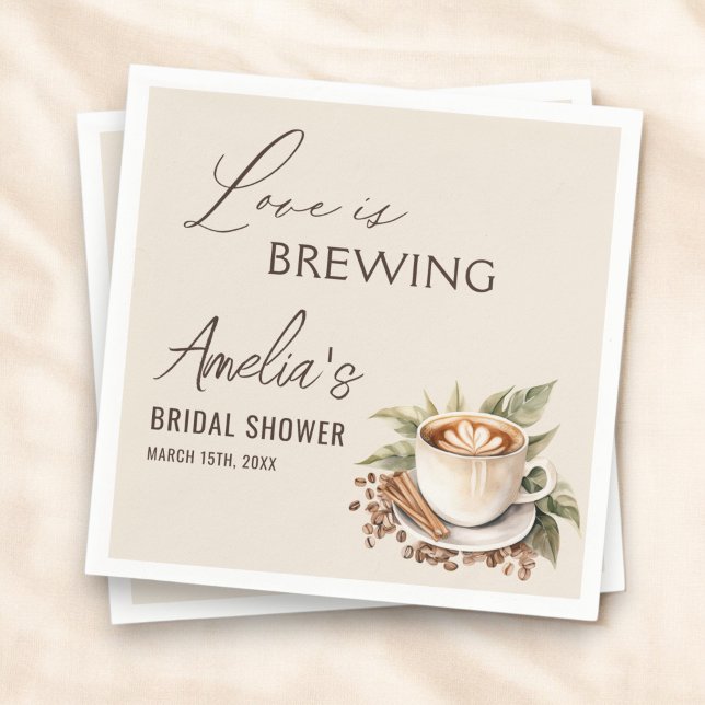 Servilleta De Papel Boho Love está preparando café ducha de novia (Subido por el creador)