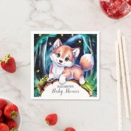 Servilleta De Papel Boho Magical Wolf Baby Shower