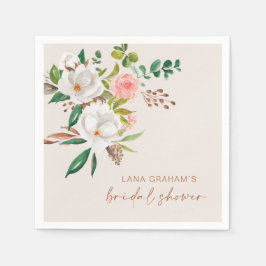 Servilleta De Papel Boho Magnolia Napkin Bridal Shower Fiesta L201