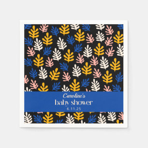 Servilleta De Papel Boho Matisse Botánico Azul Cumpleaños de Bebé Pers