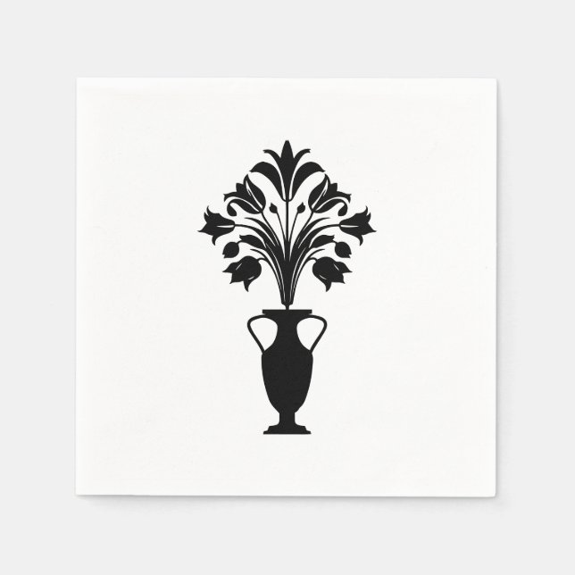 Servilleta De Papel Boho Mid Century Flower Pot (Anverso)