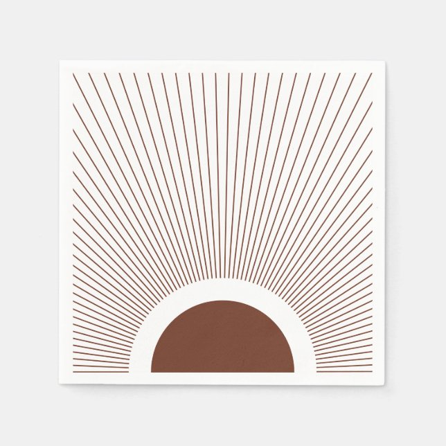 Servilleta De Papel Boho Minimalist Sun (Anverso)