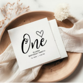 Servilleta De Papel Boho mínimo moderno Primer cumpleaños