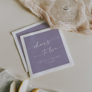 Servilleta De Papel Boho Moda Lavender morado vientos para amar a Boda