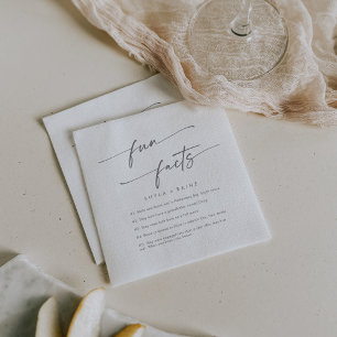 Servilleta De Papel Boho Moda Plata Boda Gris Fun Fact Napkins
