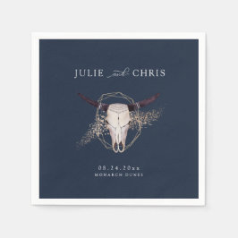 Servilleta De Papel Boho Moda Steer Skull Boda