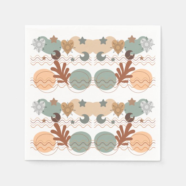 Servilleta De Papel Boho modern geometric wallpaper (Anverso)