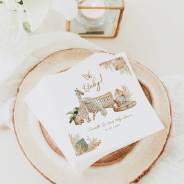 Servilleta De Papel Boho Modern Heart Gender Neutral Baby Shower